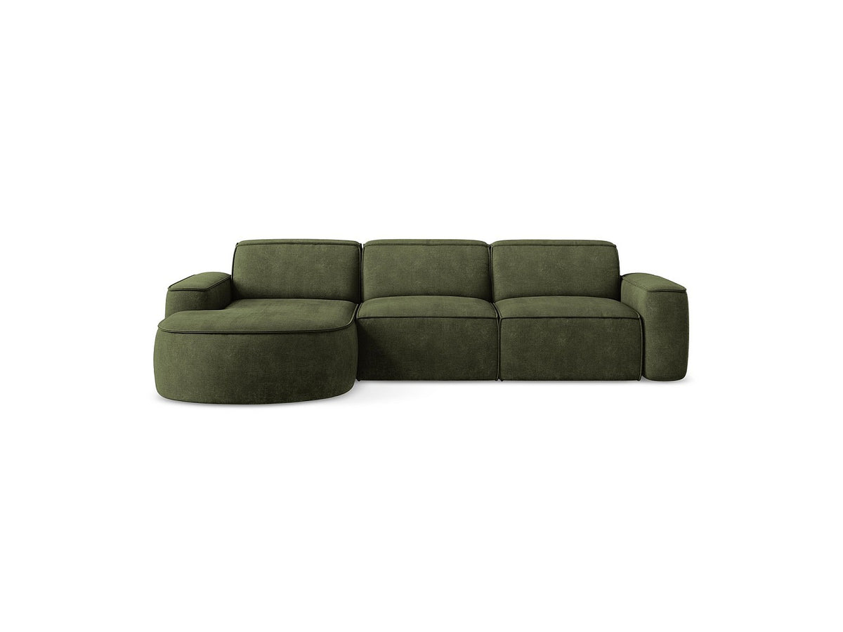 Canapé modulable 3 places vert tissu