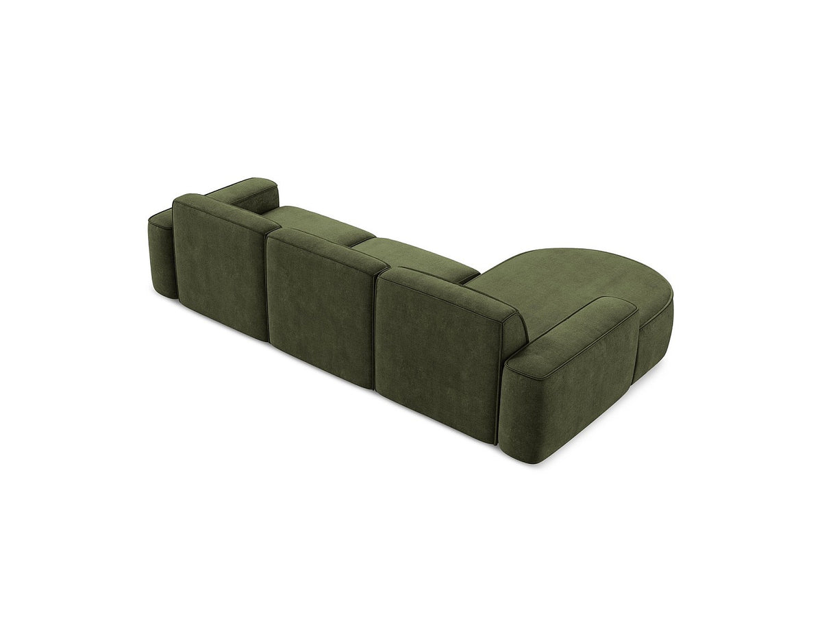 Canapé modulable 3 places vert tissu