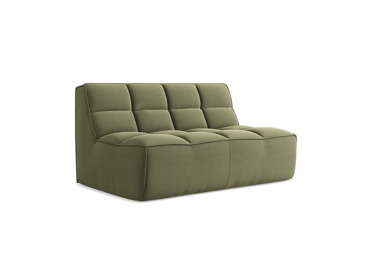 Canapé modulable 2 places vert tissu