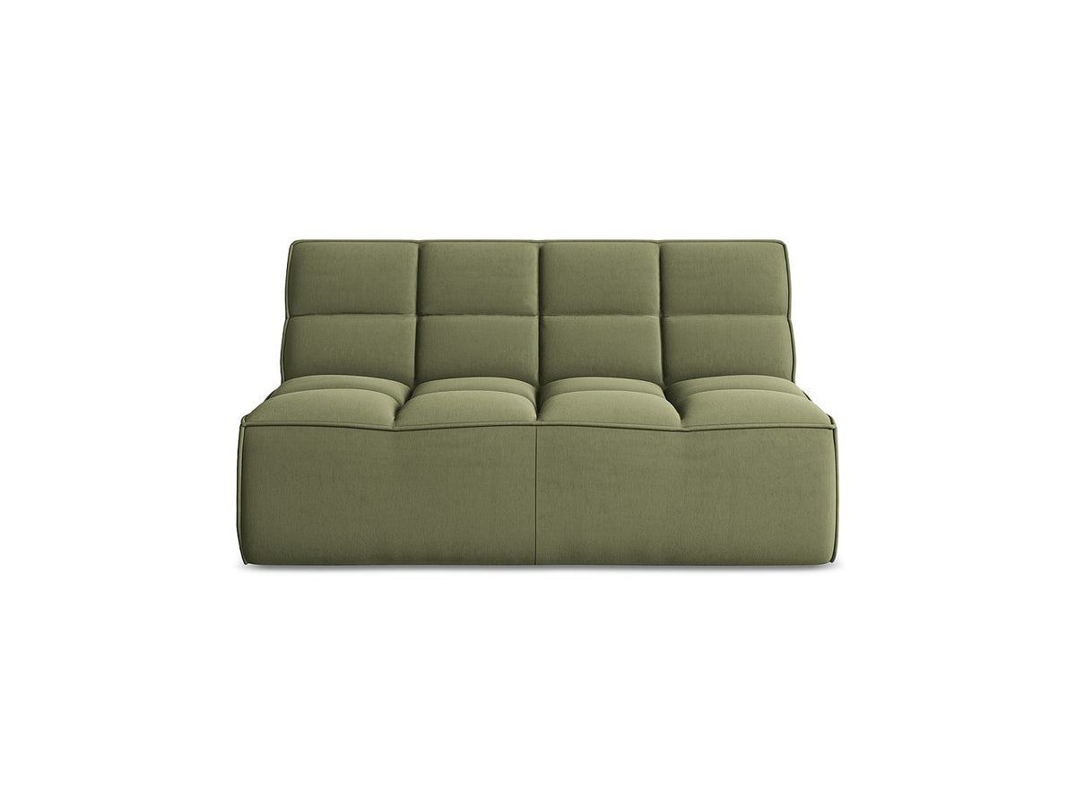 Canapé modulable 2 places vert tissu