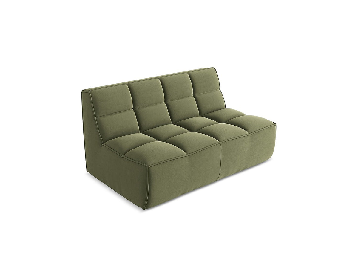 Canapé modulable 2 places vert tissu