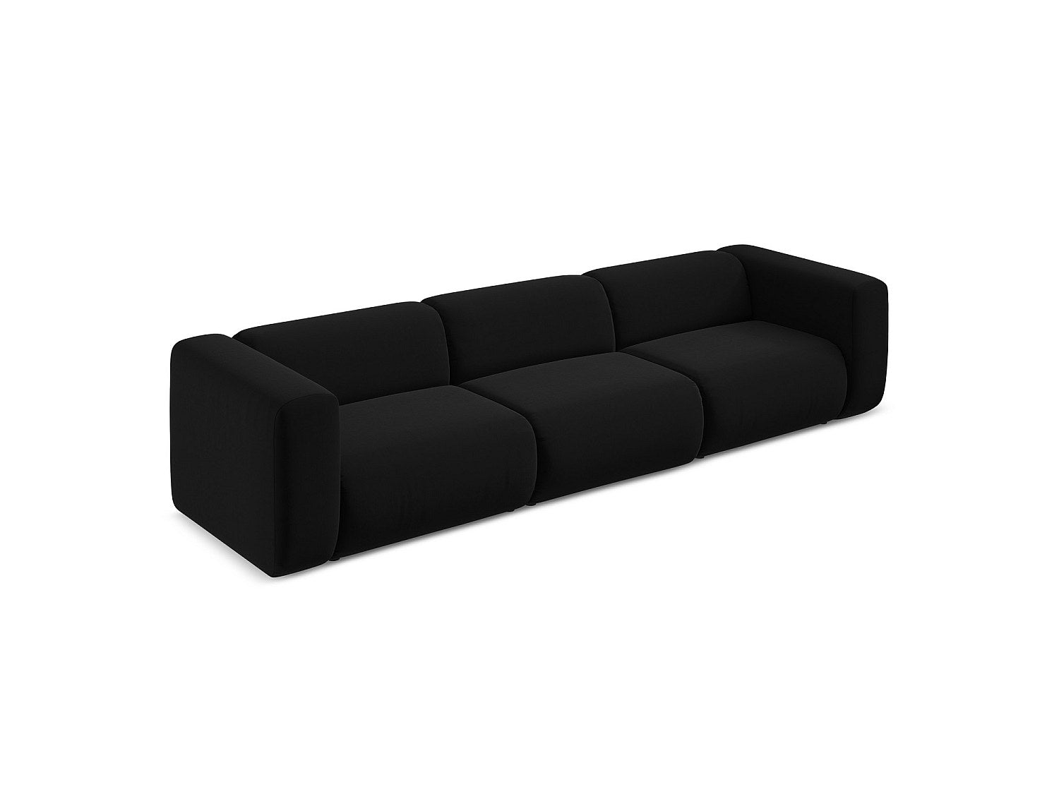 Canapé modulable 4 places noir tissu
