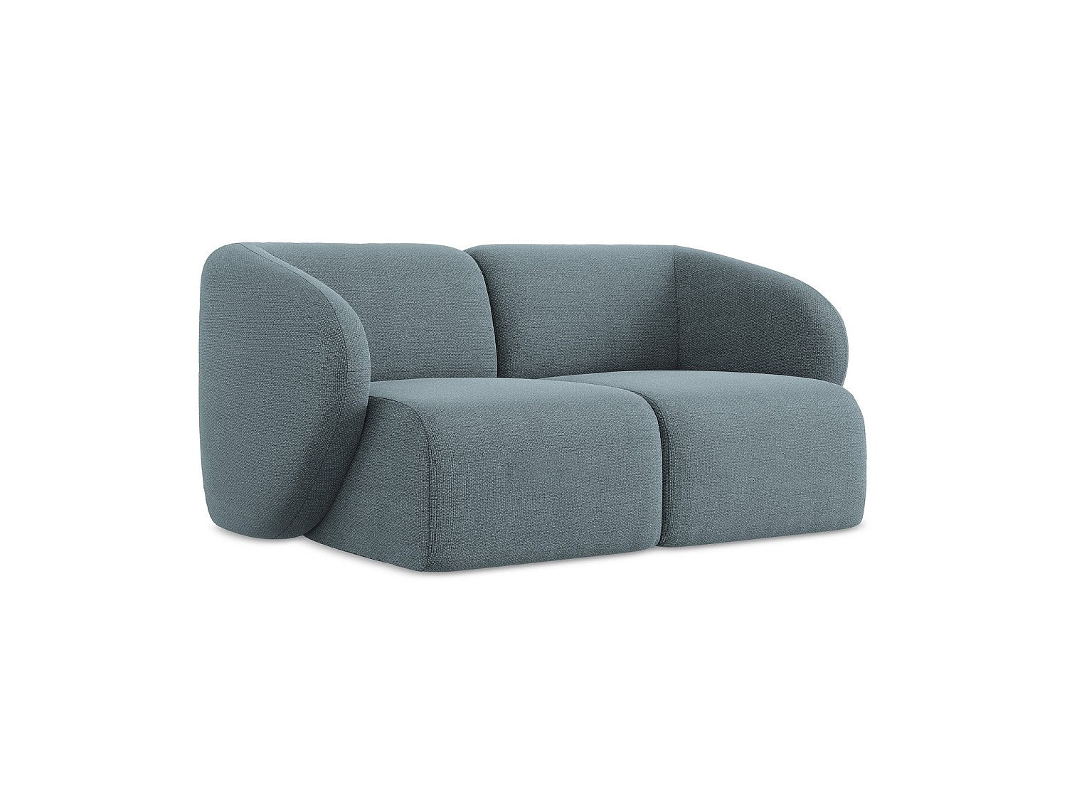 Canapé modulable 2 places bleu tissu