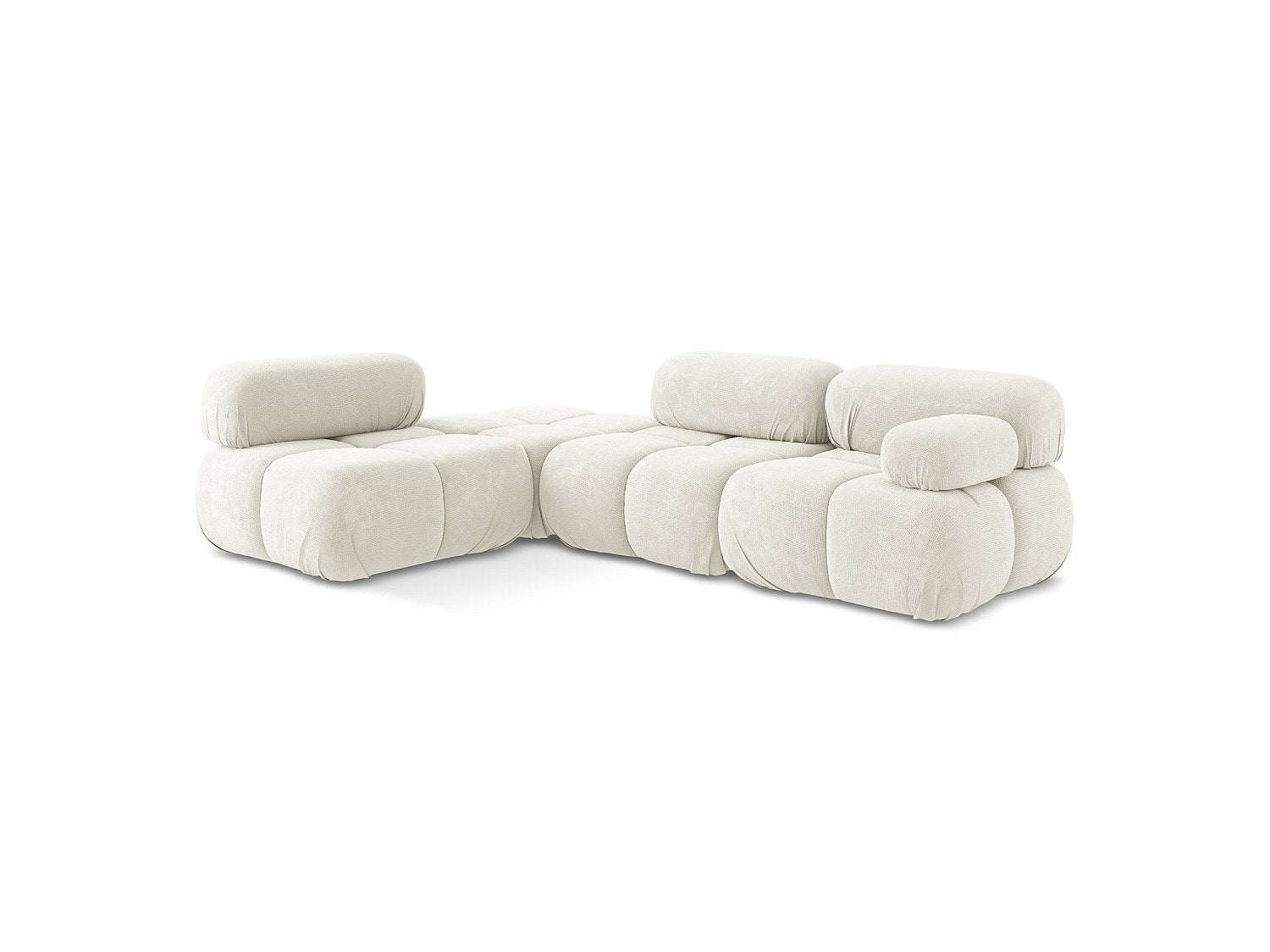 Canapé modulable 3 places blanc tissu