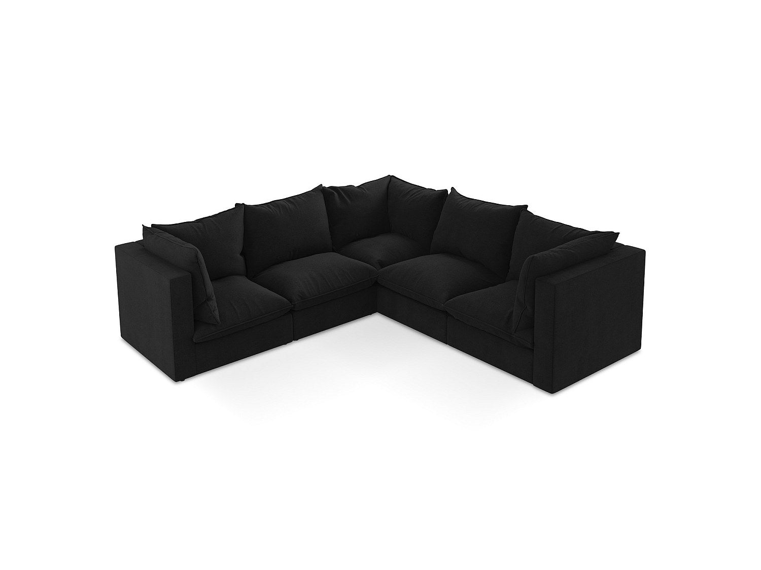 Canapé modulable 4 places noir tissu - Ravenna