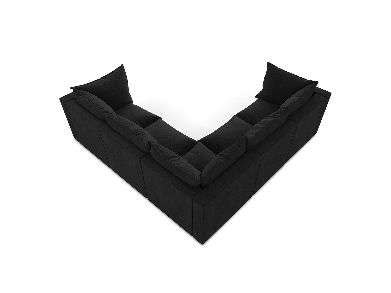 Canapé modulable 4 places noir tissu - Ravenna