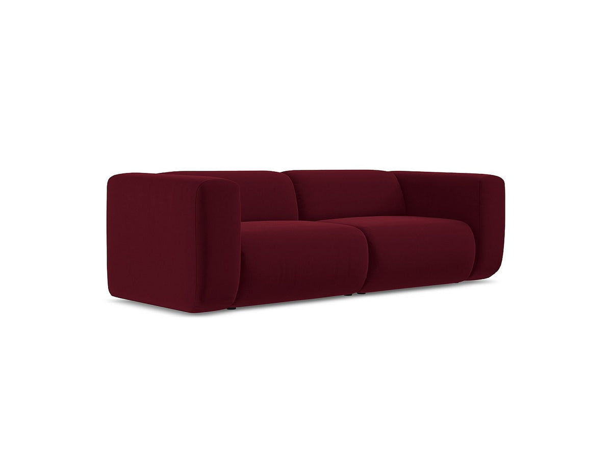 Canapé modulable 3 places rouge tissu