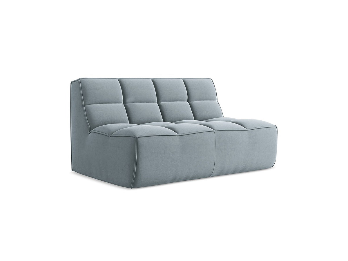 Canapé modulable 2 places bleu tissu