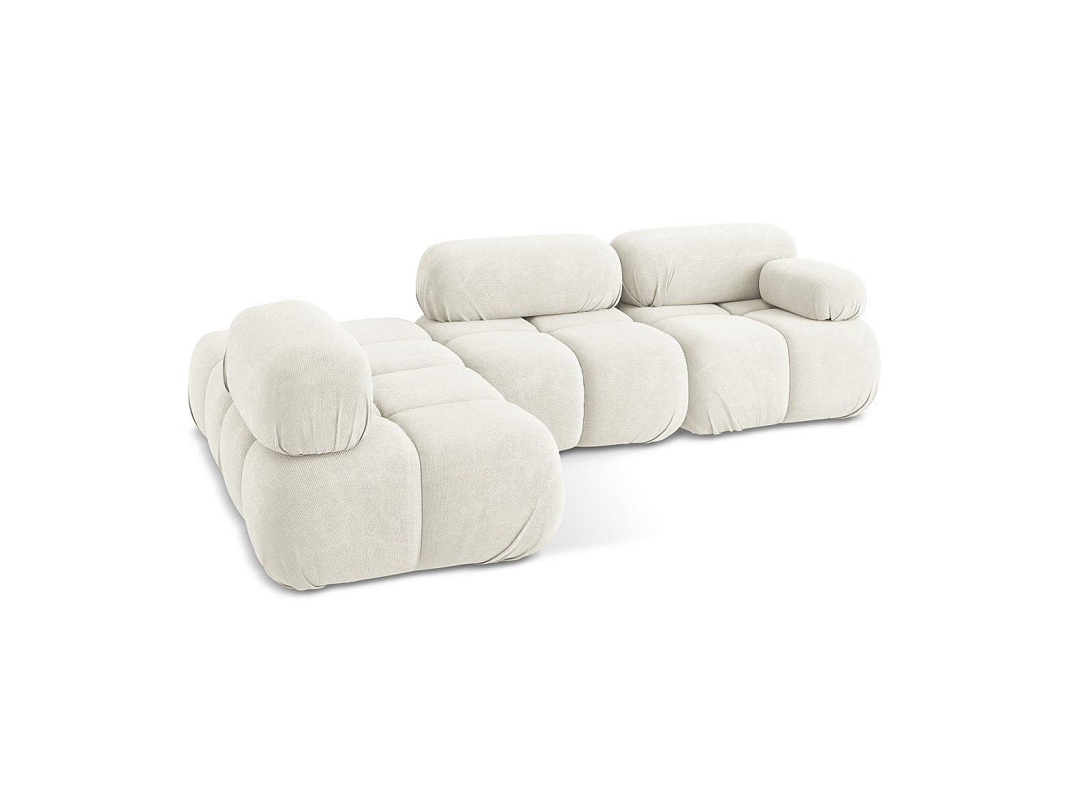 Canapé modulable 3 places blanc tissu