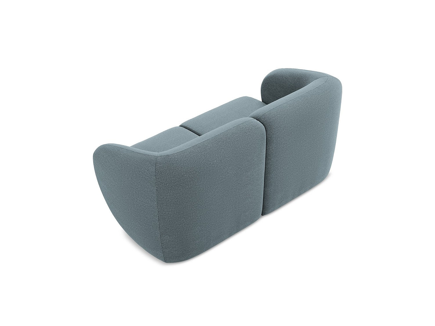Canapé modulable 2 places bleu tissu
