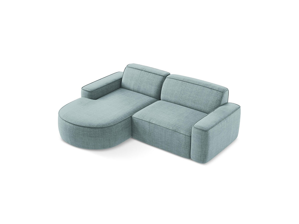 Canapé modulable 5 places bleu tissu