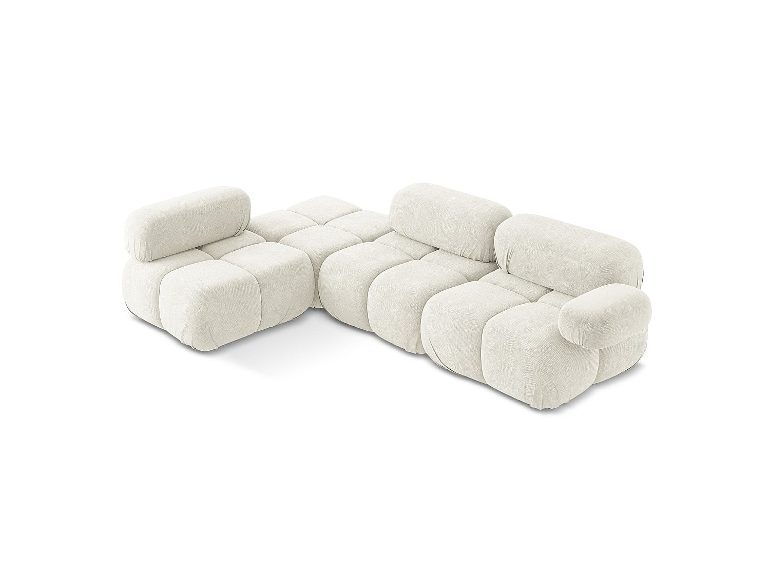 Canapé modulable 3 places blanc tissu