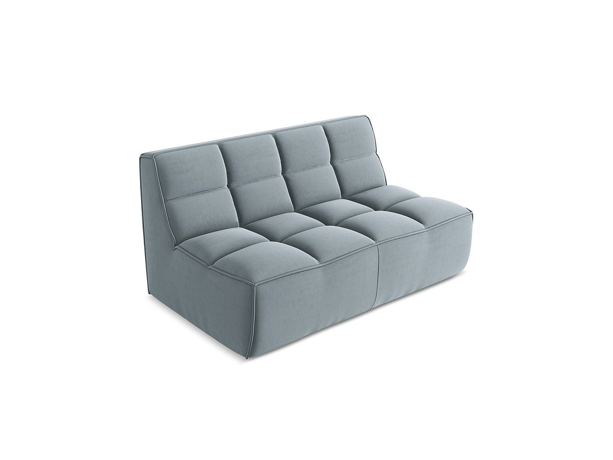 Canapé modulable 2 places bleu tissu
