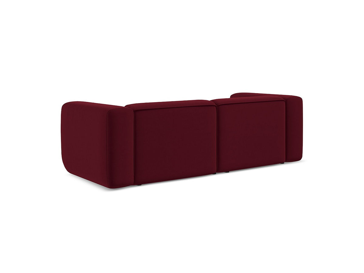 Canapé modulable 3 places rouge tissu