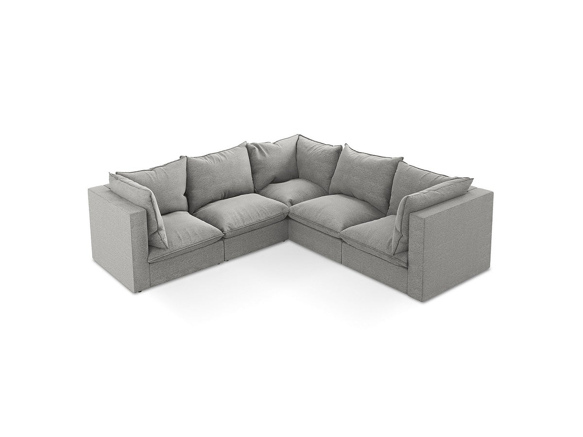 Canapé modulable 4 places gris tissu - Ravenna