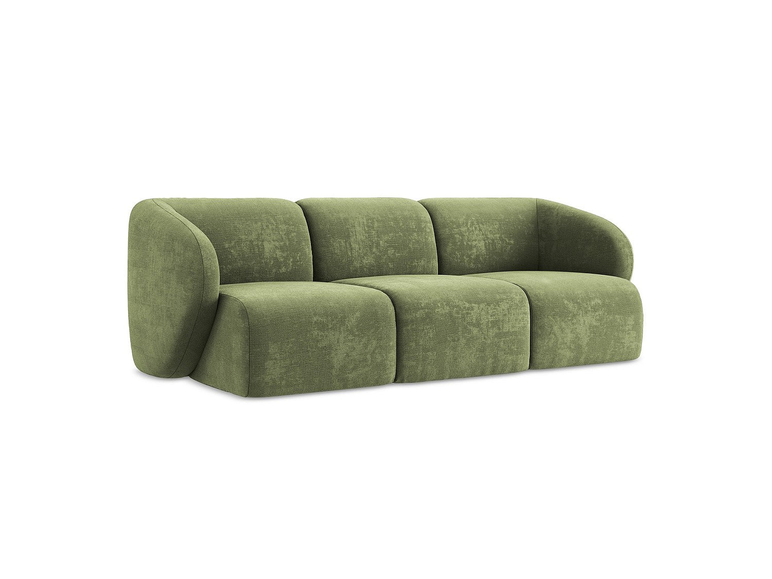 Canapé modulable 3 places vert tissu