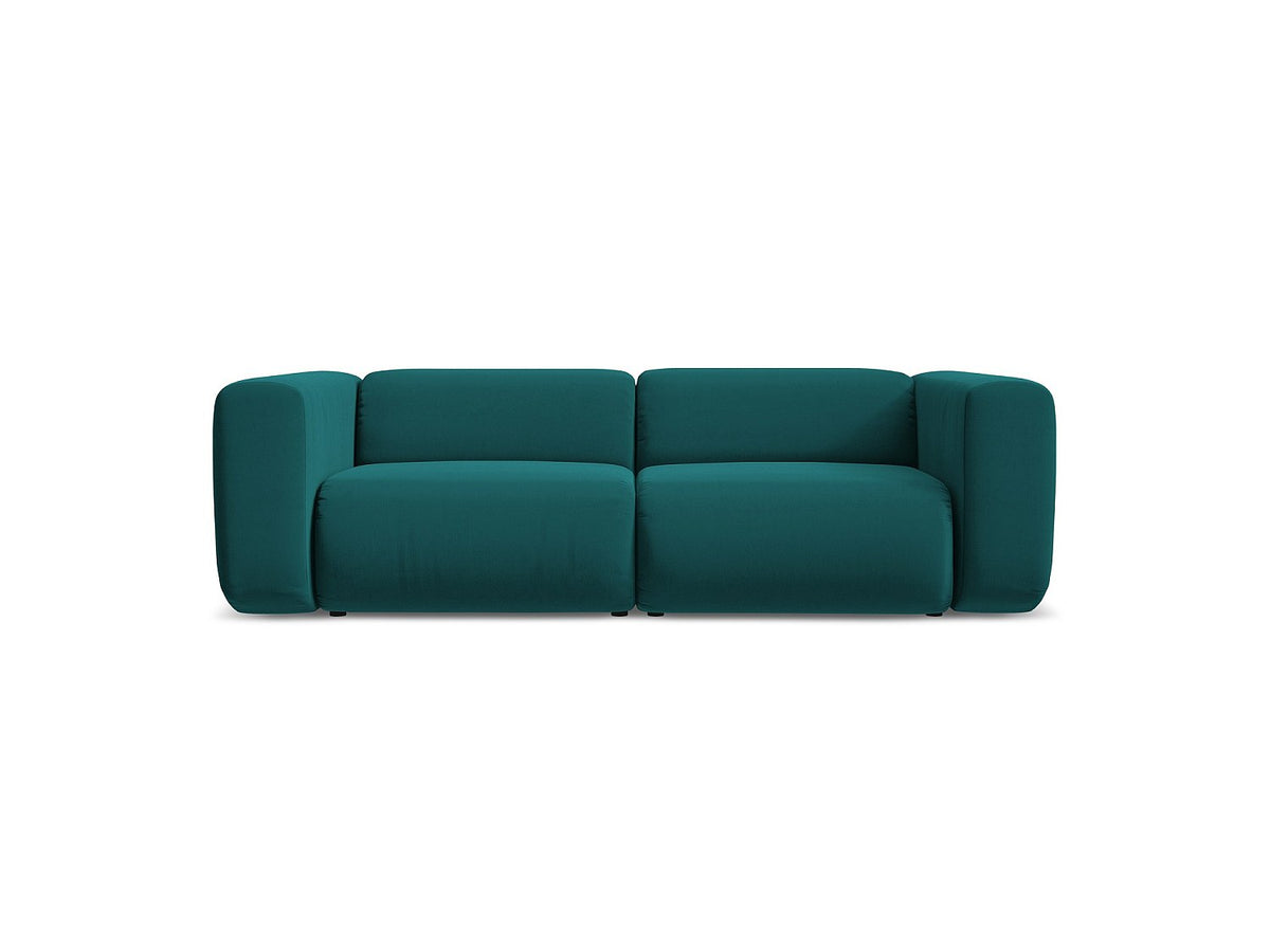 Canapé modulable 3 places bleu tissu