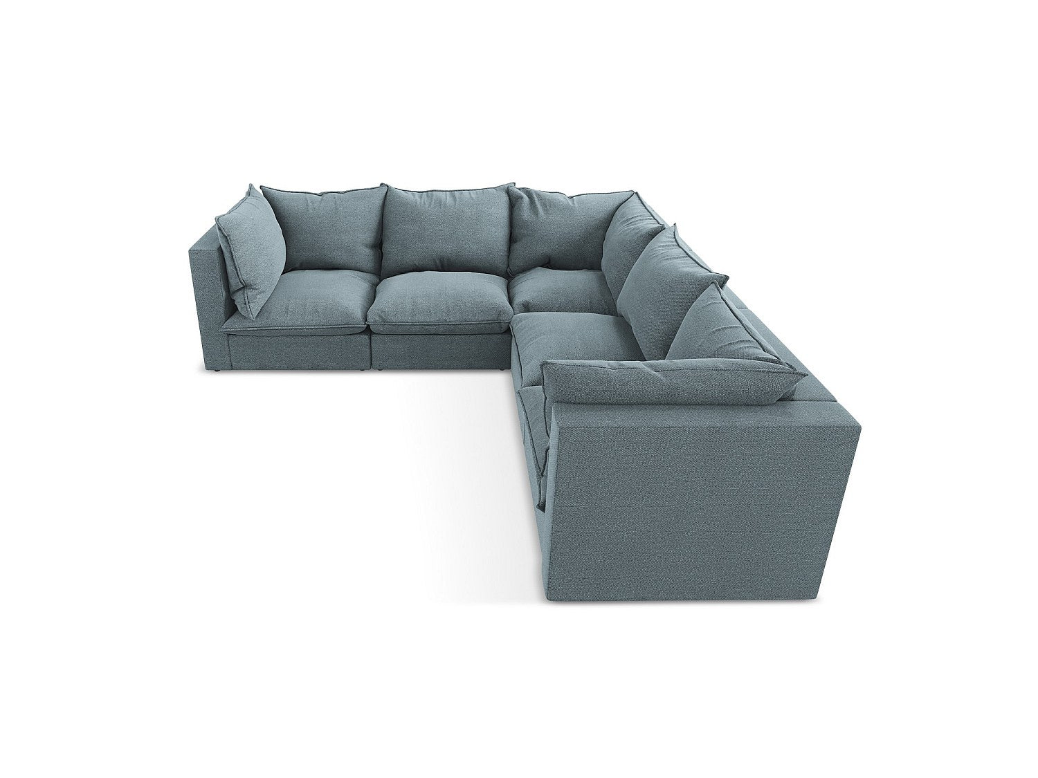 Canapé modulable 4 places bleu tissu - Ravenna