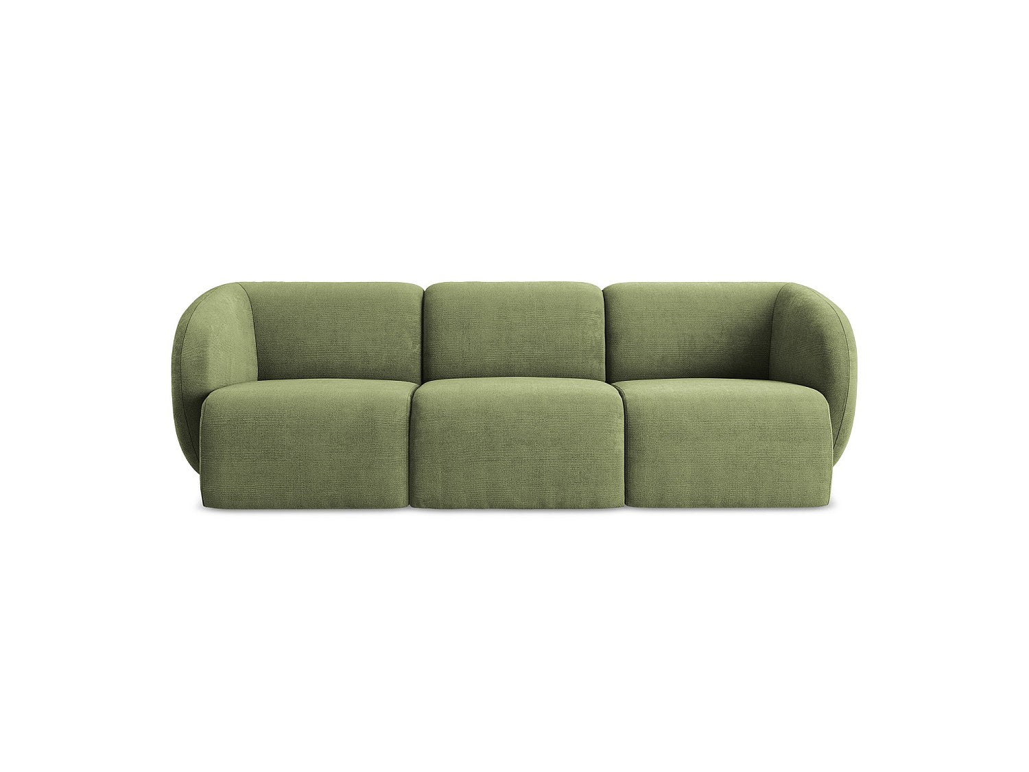 Canapé modulable 3 places vert tissu