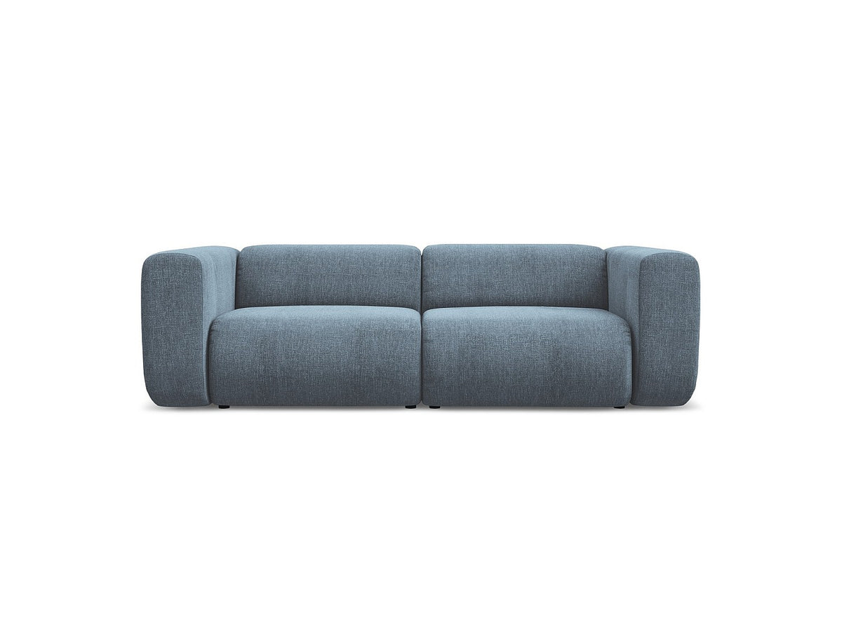 Canapé modulable 3 places bleu tissu