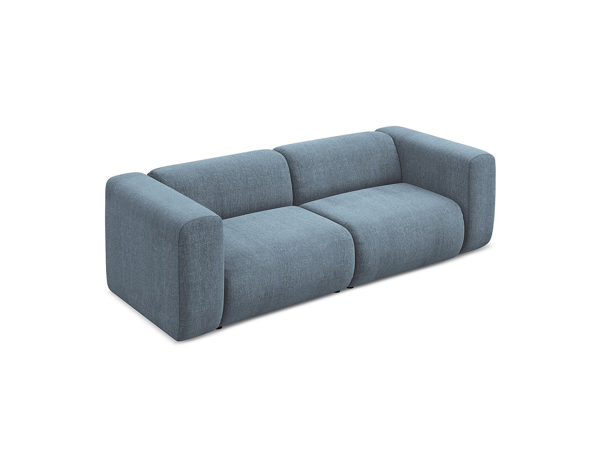 Canapé modulable 3 places bleu tissu