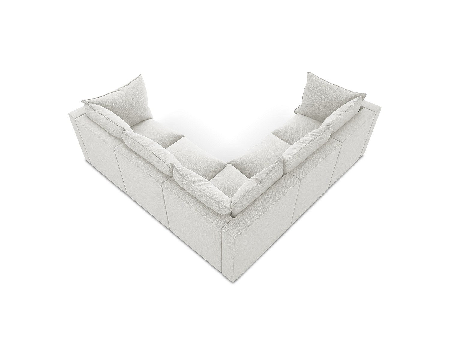 Canapé modulable 4 places blanc tissu - Ravenna