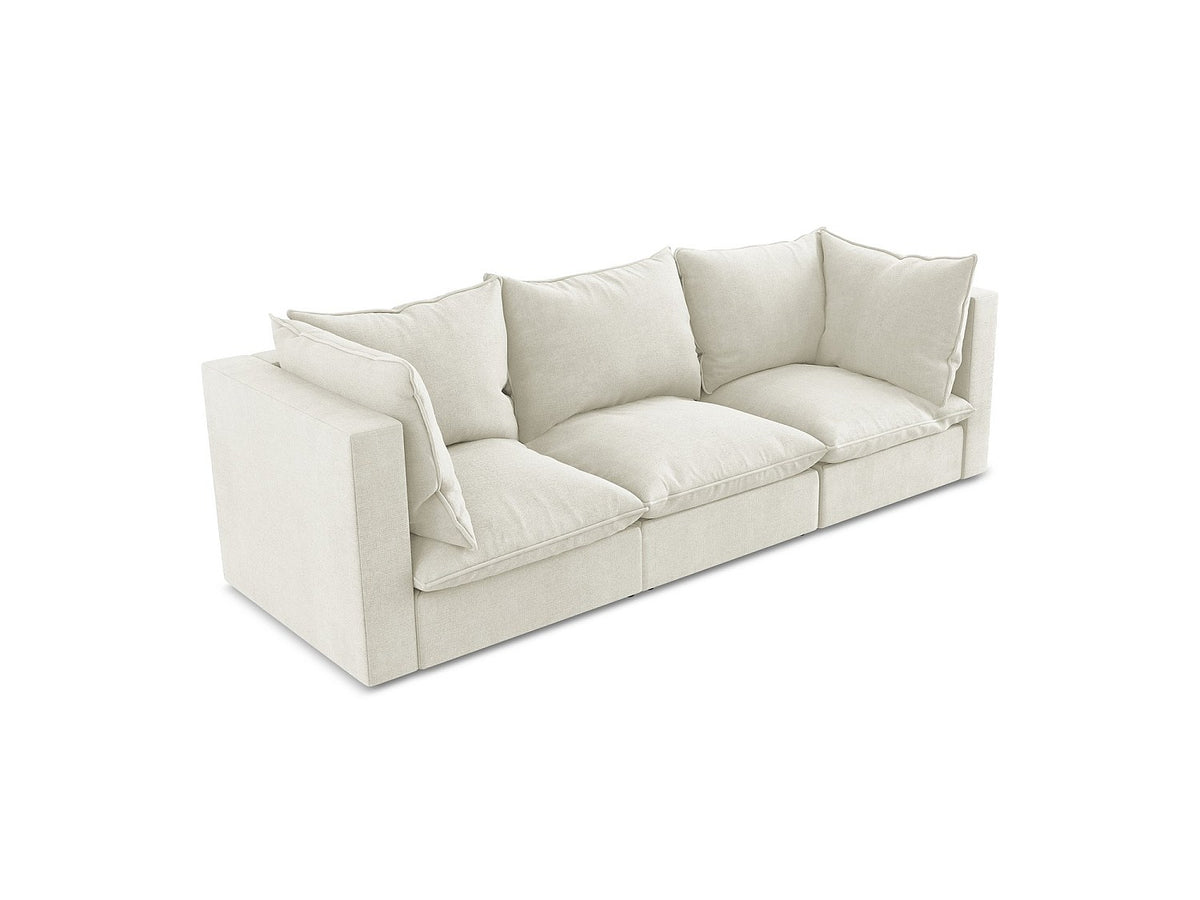 Canapé modulable 3 places beige tissu - Ravenna