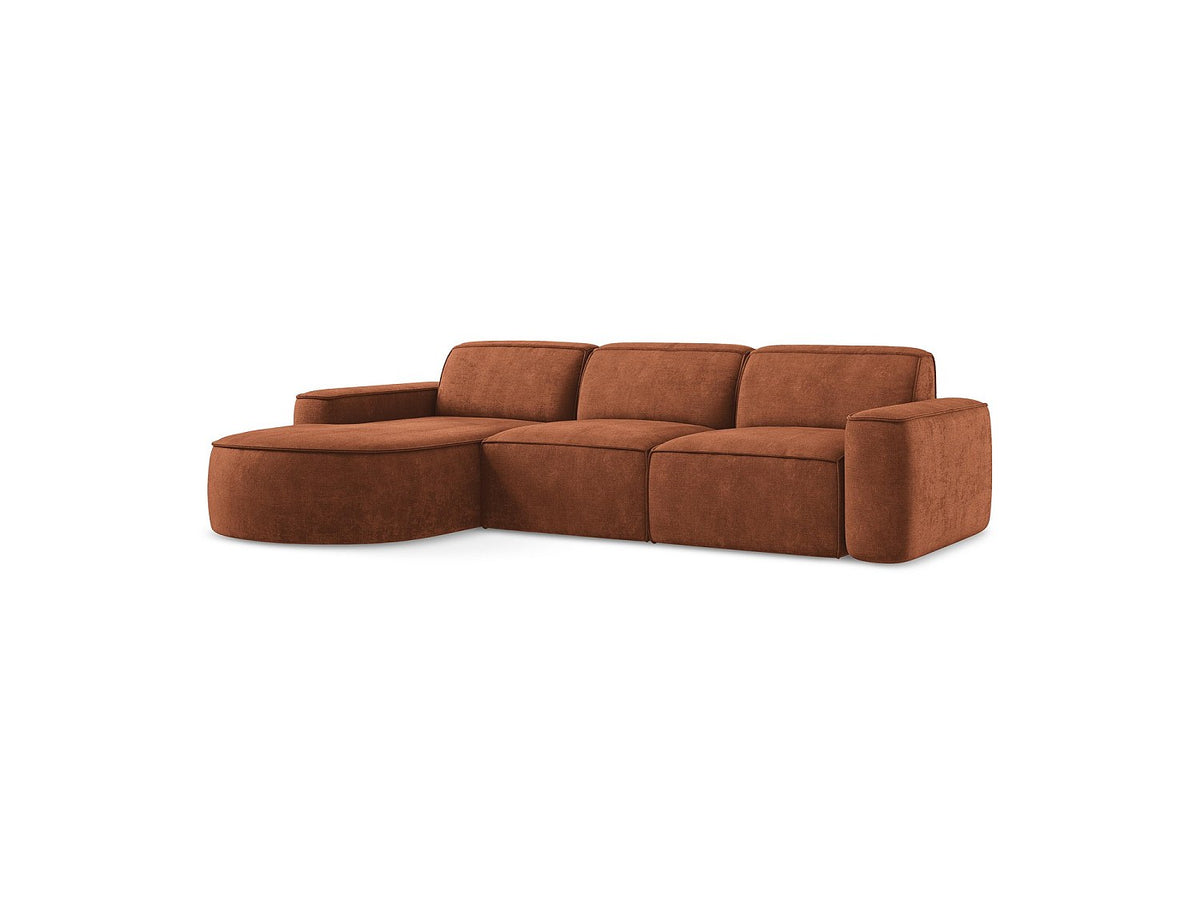 Canapé modulable 3 places orange tissu