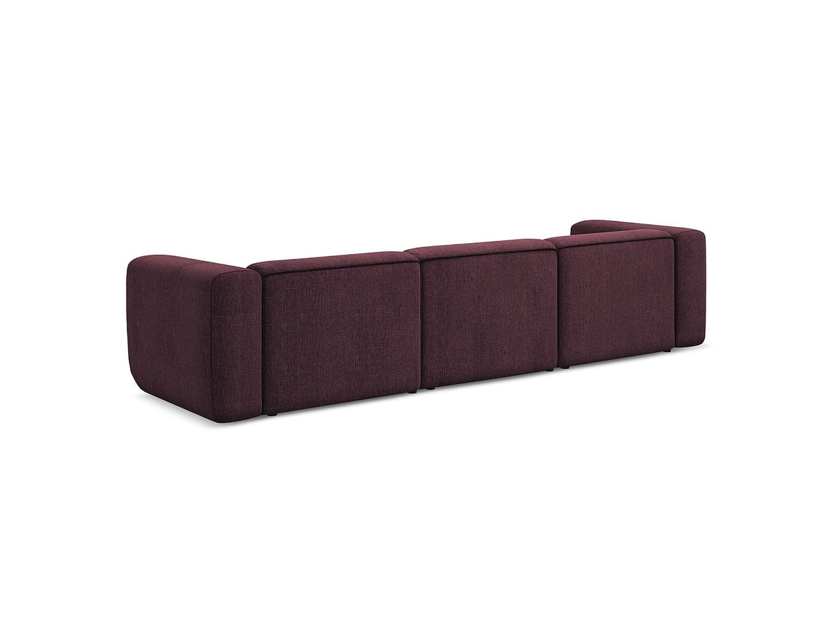 Canapé modulable 4 places rouge tissu