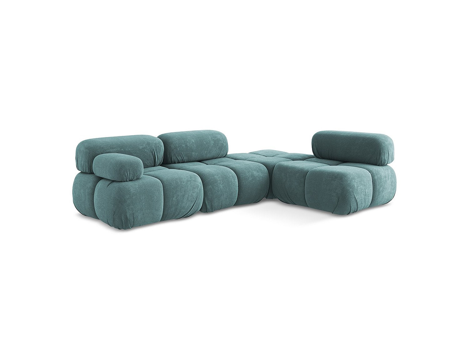 Canapé modulable 3 places bleu tissu