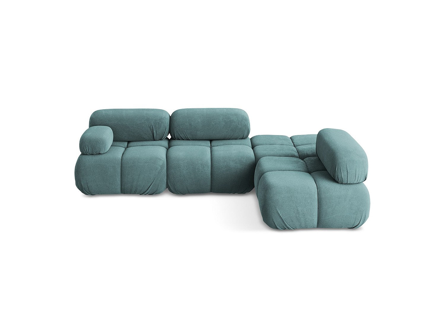 Canapé modulable 3 places bleu tissu