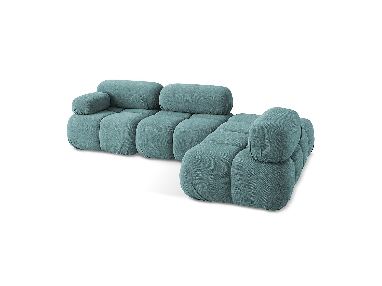 Canapé modulable 3 places bleu tissu