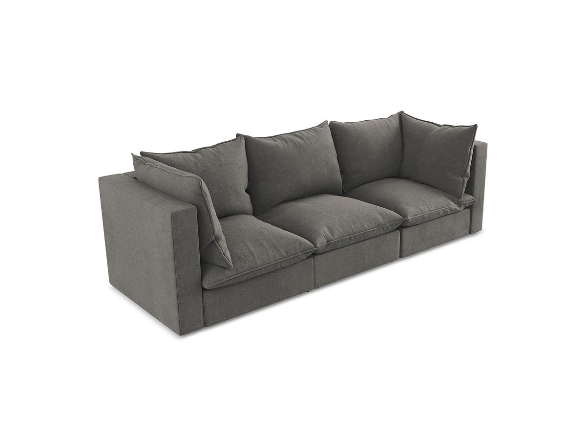 Canapé modulable 3 places beige tissu - Ravenna
