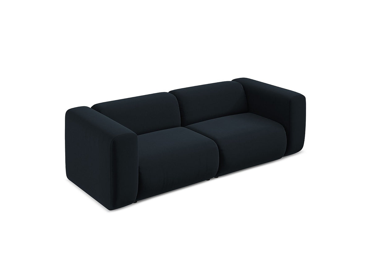Canapé modulable 3 places bleu tissu