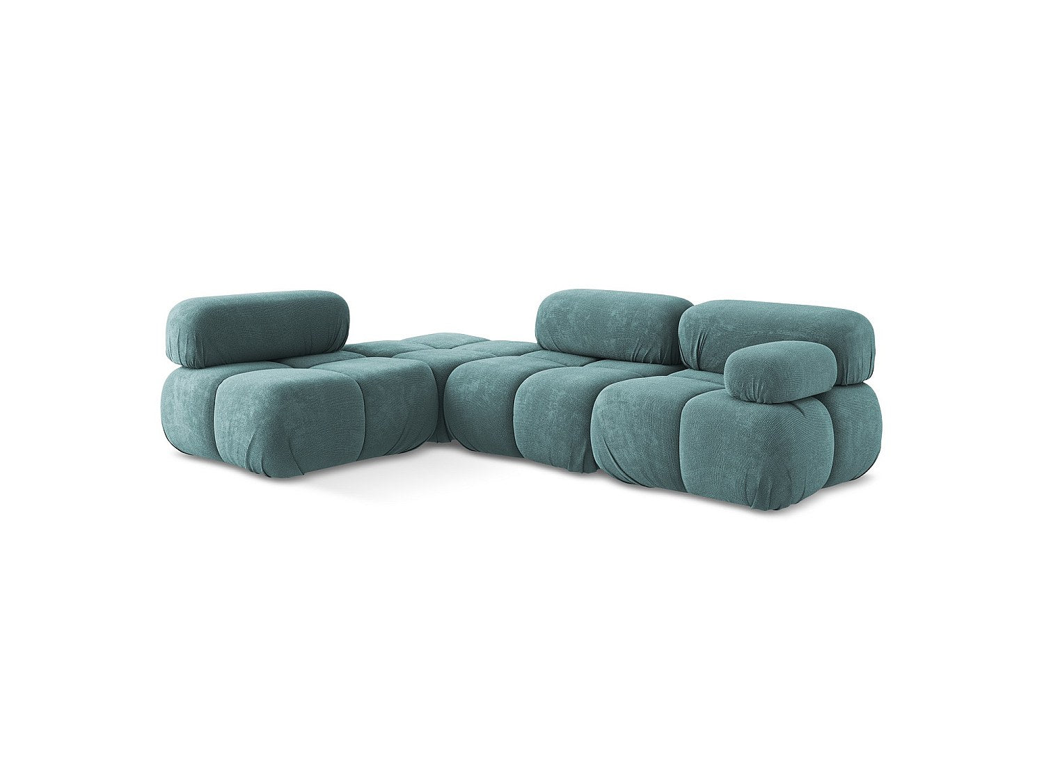 Canapé modulable 3 places bleu tissu