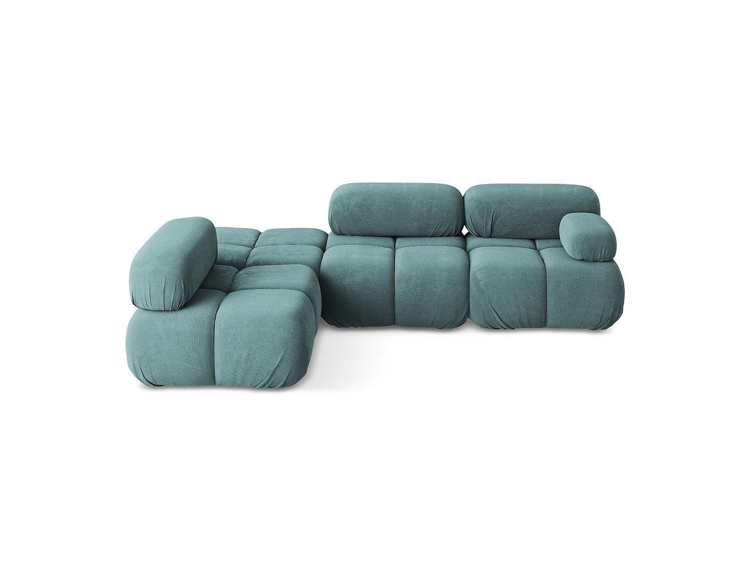 Canapé modulable 3 places bleu tissu