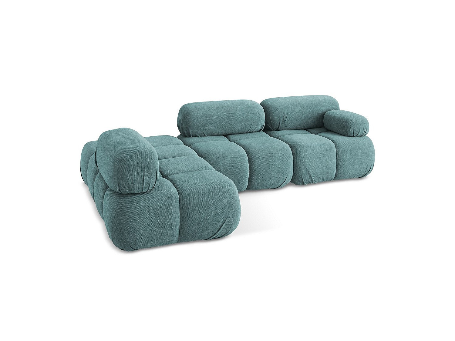 Canapé modulable 3 places bleu tissu
