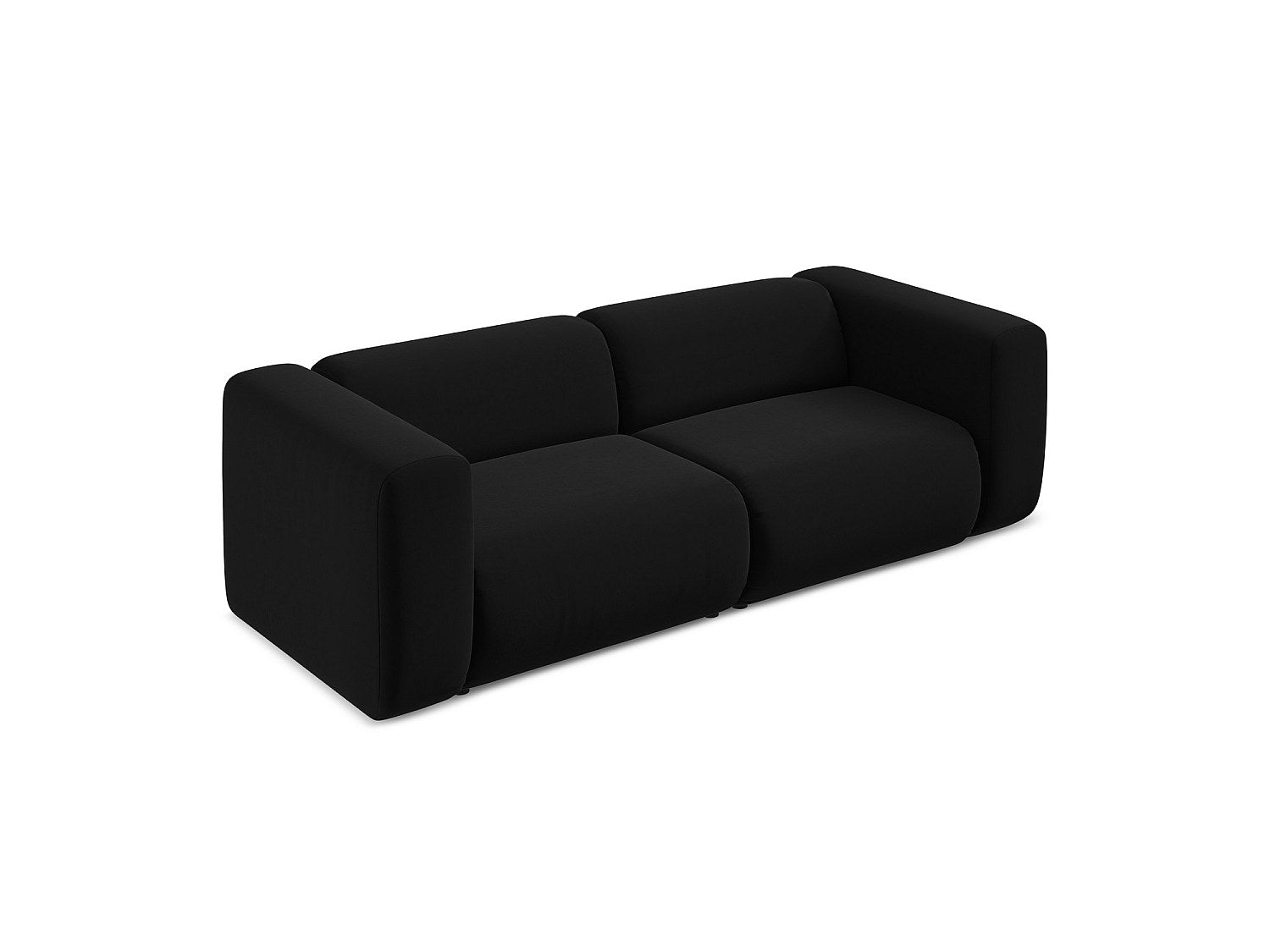 Canapé modulable 3 places noir tissu