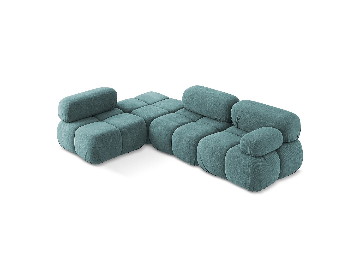 Canapé modulable 3 places bleu tissu