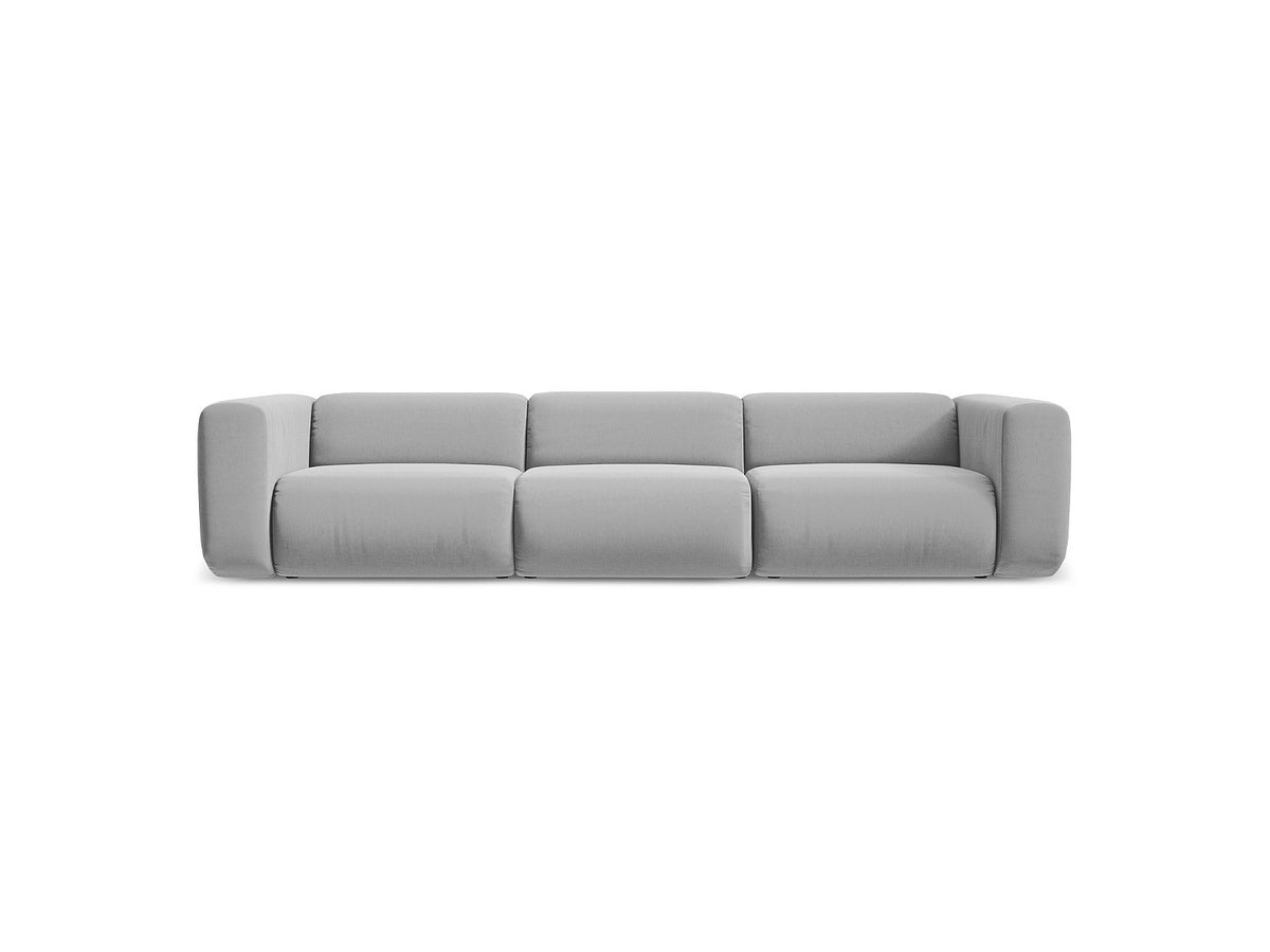 Canapé modulable 4 places gris tissu