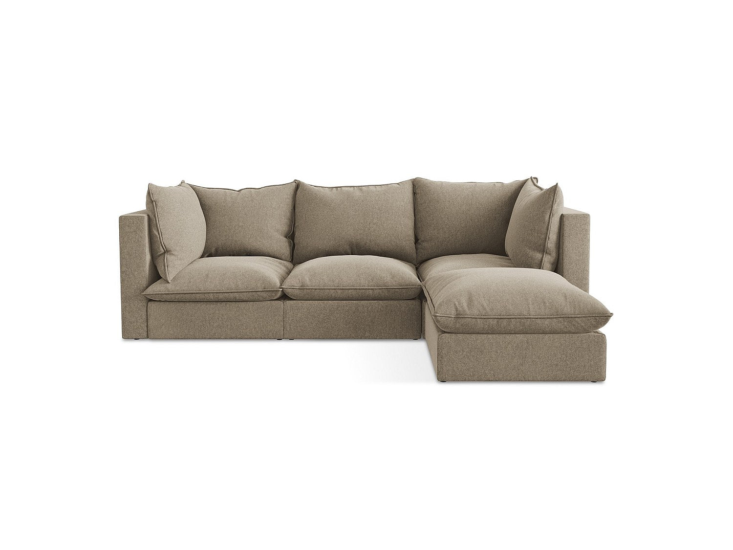 Canapé modulable 3 places beige velours - Ravenna
