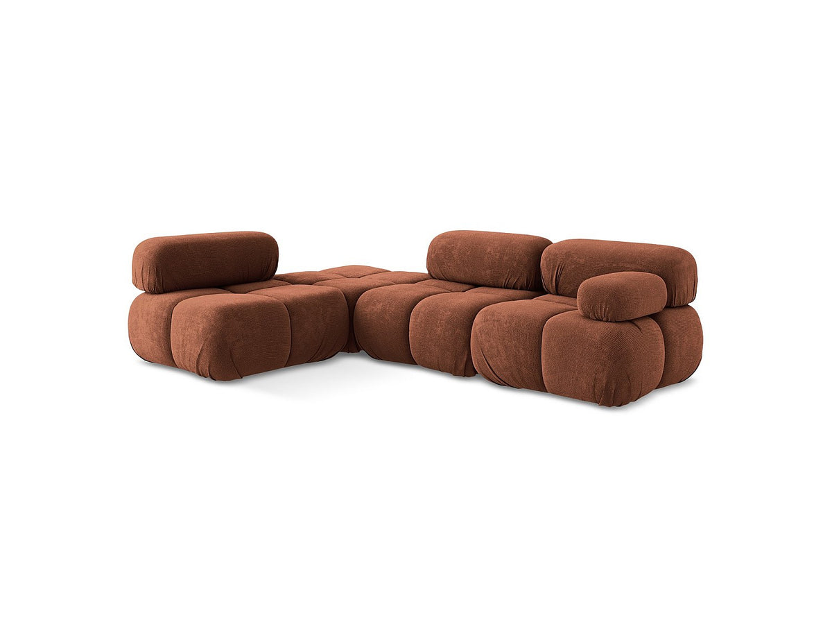 Canapé modulable 3 places orange tissu