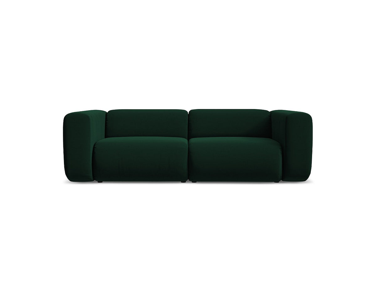 Canapé modulable 3 places vert tissu