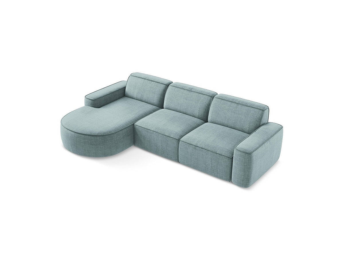 Canapé modulable 3 places bleu tissu