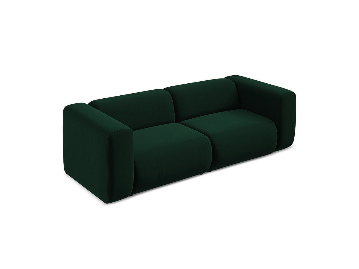 Canapé modulable 3 places vert tissu