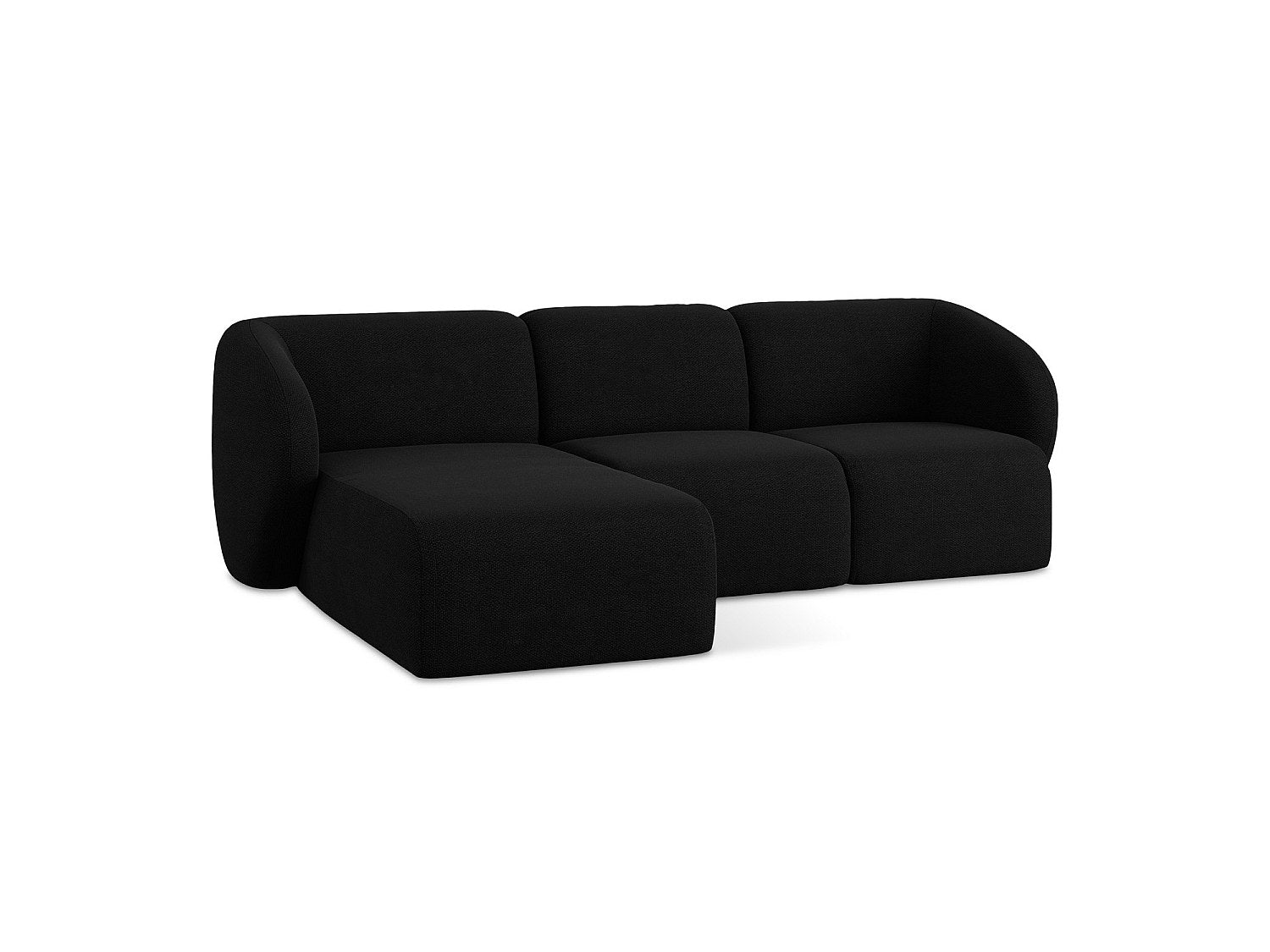 Canapé modulable 3 places noir tissu