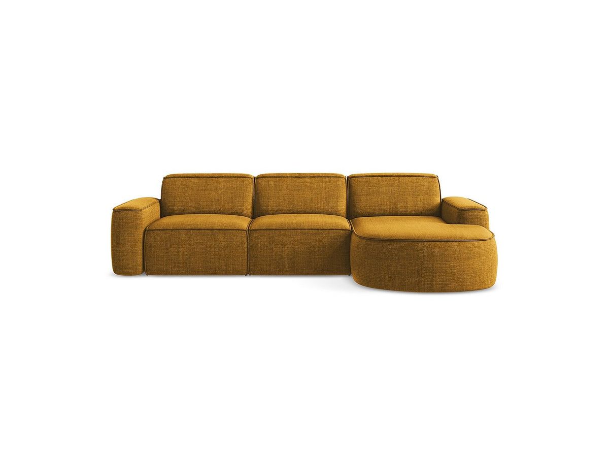 Canapé modulable 3 places jaune tissu
