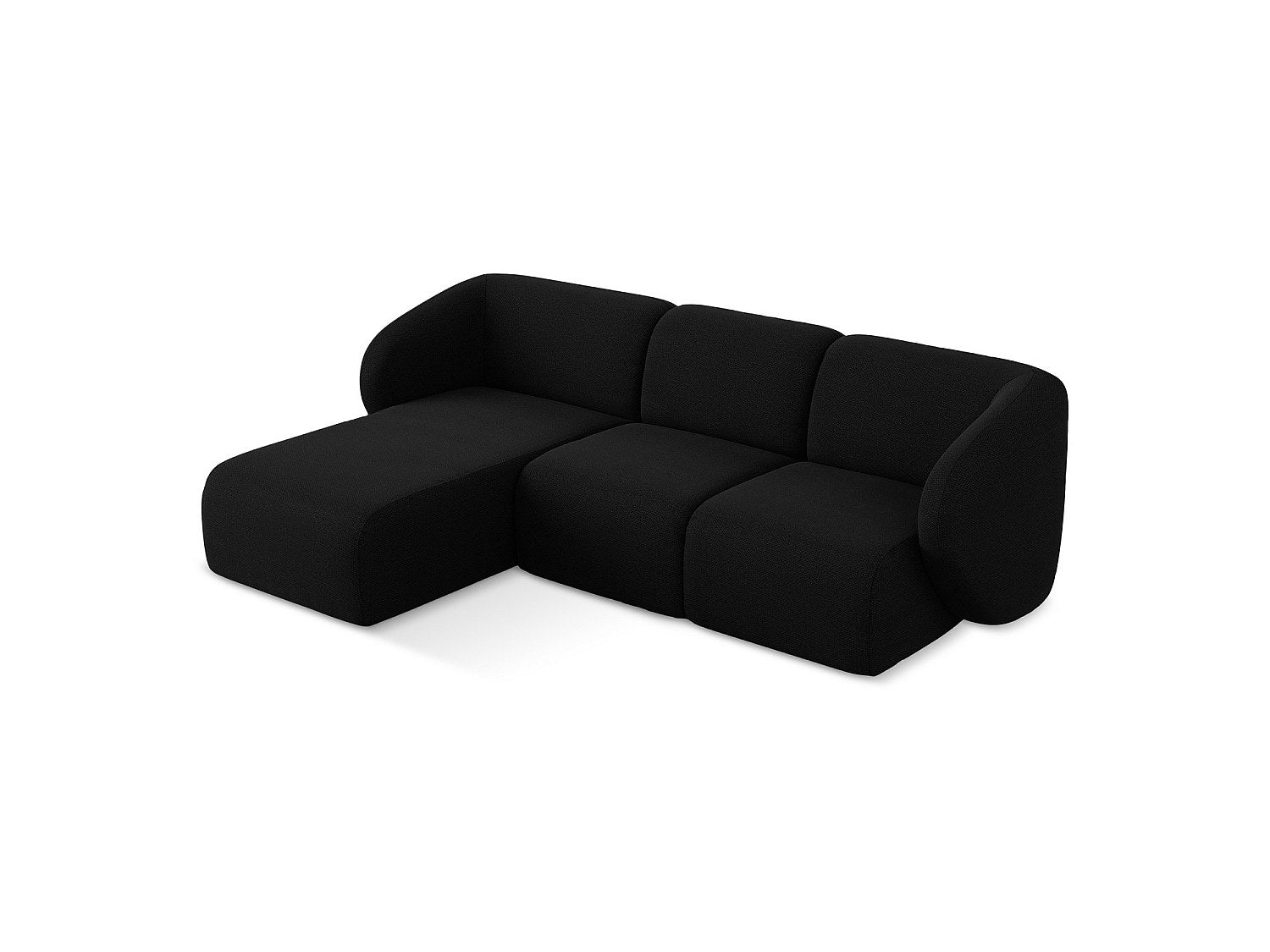 Canapé modulable 3 places noir tissu