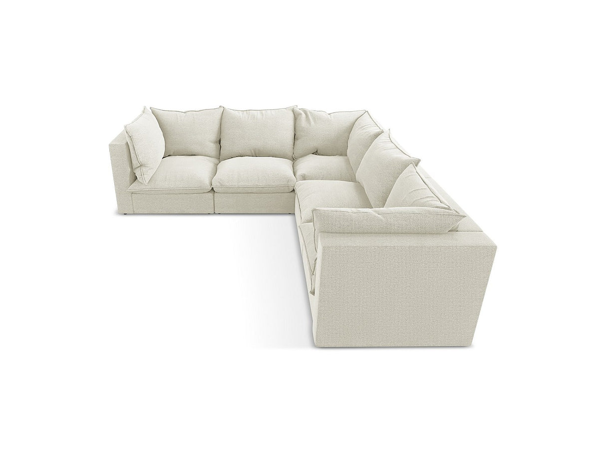 Canapé modulable 4 places beige tissu - Ravenna
