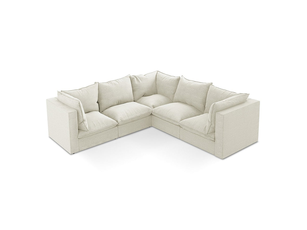Canapé modulable 4 places beige tissu - Ravenna
